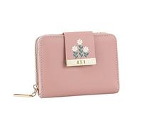 JPXXFM ID Short Wallet Flowers Print Solid Color Zipper Purse Multiple Card Slots Clutch Trackers for Keys and Wallets