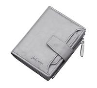 JPXXFM ID Short Wallet Solid Color Hasp Men Open Purse Multiple Card Slots Clutch Real Wallets for Men (Grey, One Size)