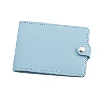 JPXXFM ID Short Wallet Solid Color Hasp Purse Card Slots Drivers License Cover Clutch Large Wallet (Blue, A)