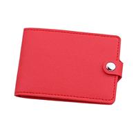 JPXXFM ID Short Wallet Solid Color Hasp Purse Card Slots Drivers License Cover Clutch Large Wallet (Red, A)