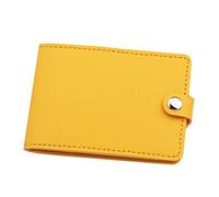 JPXXFM ID Short Wallet Solid Color Hasp Purse Card Slots Drivers License Cover Clutch Large Wallet (Yellow, A)