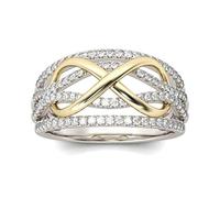 JPXXFM Infinite Zircon Women Engagement Rings Znic Alloy AAA CZ Zircon Rings For Women Wedding Ring Jewelry