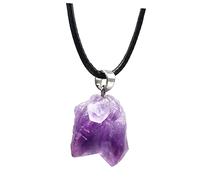 JPXXFM jewelry 1Pc Creative Irregular Amethyst Pendant Necklace Natural Amethyst Jewelry for Daily Wear necklace