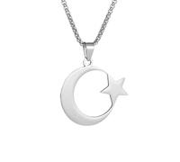 JPXXFM Jewelry 2025 Arrival Stainless Steel Turkish Flag Star And Moon Pendant Necklace Men And Women Faith Retro Jewelry Gifts s Creative Gift gift