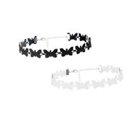 JPXXFM jewelry 2PCS Butterfly Necklace Fashionable Sweater Accessories Stylish Lace Choker Jewelry for Daily Life necklace