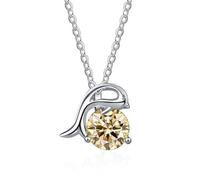 JPXXFM jewelry Accessories 1 D Color Blue Green Pink Moissanite Pendant Necklaces for Women Dolphin Women's Necklaces - Valentine's Day Birthday Decorations