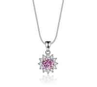 JPXXFM jewelry Accessories 1 D Color Blue Pink Moissanite Pendant Necklaces for Women Sunflower Women's Necklaces - Valentine's Day Birthday Decorations
