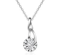 JPXXFM jewelry Accessories 2 D Color Blue Pink Yellow Moissanite Pendant Necklaces for Women Water Drop Necklace for Women - Valentine's Day Birthday Decorations