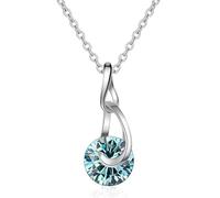 JPXXFM jewelry Accessories 2 D Color Blue Pink Yellow Moissanite Pendant Necklaces for Women Water Drop Necklace for Women - Valentine's Day Birthday Decorations
