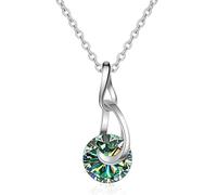 JPXXFM jewelry Accessories 2 D Color Blue Pink Yellow Moissanite Pendant Necklaces for Women Water Drop Necklace for Women - Valentine's Day Birthday Decorations