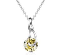 JPXXFM jewelry Accessories 2 D Color Blue Pink Yellow Moissanite Pendant Necklaces for Women Water Drop Necklace for Women - Valentine's Day Birthday Decorations