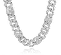 JPXXFM jewelry Accessories Extra Shiny Hip Hop for Men, Width 20mm Big Iced Out Chain, Solid Thick Mens Miami Cuban Link Necklace, 16-24 Inches Box Included Decorations