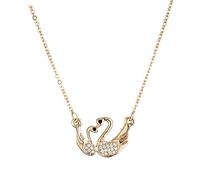 JPXXFM jewelry Double Swan Shape Necklace for Women Elegant Pendant Jewelry Lightweight Neck Decor for Parties necklace