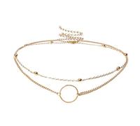 JPXXFM jewelry Elegant Multi Layer Copper Beads Necklace for Women Creative Geometric Pendant Chain Jewelry necklace