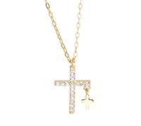 JPXXFM jewelry for Women Men Baptism Necklaces Dainty Rhinestone Pendant Necklace Layered Cross Necklacs Christian Gifts Simple Trendy Jewelry Gift Girls Gifts