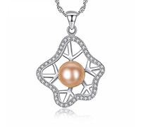 JPXXFM jewelry for women natural pink pearl 925 chain necklace pendant women wedding jewelry