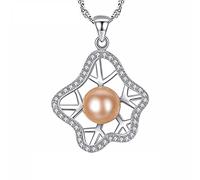 JPXXFM jewelry for women natural pink pearl 925 chain necklace pendant women wedding jewelry