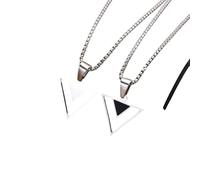 JPXXFM Jewelry Men's Triangle Pendant Necklace For Hiss, Waterproof Stainless Steel Gift Fashion Hollow Geometric Collar Male Gifts Jewelry Trendy Accessories Creative For Women And Men Gift