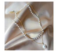 JPXXFM jewelry/necklaces fashion pearl necklace cute double layer chain pendant for women jewelry girl gift women's pendants