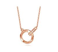 JPXXFM jewelry/necklaces necklaces for women classic double-ring design, implying endless love exquisite pendant necklace women's pendants