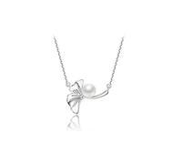JPXXFM jewelry/necklaces s925 freshwater pearl pendant chain gift 5-6mm white steamed bun-shaped leaf shape fashion all-match necklace women's pendants