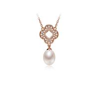 JPXXFM jewelry/necklaces s925 freshwater pearl pendant chain necklace 7-8mm white drop-shaped fashion jewelry gift women women's pendants