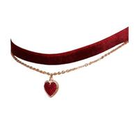 JPXXFM Jewelry New 2025 Arrival Classic Gothic Tattoo Choker Necklace Red Heart Pendant Necklaces For Women Fashion Jewelry Valentine's Gift With For You s Trendy Creative Gift gift