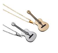 JPXXFM Jewelry New 2025 Arrival Classic Men's Stainless Steel Guitar Necklace Pendant Hip Hop Music Rock Necklace Titanium Steel Jewelry Gift With For You Accessories Trendy Creative Gift Gift