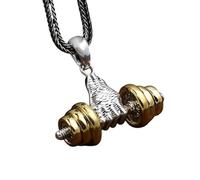 JPXXFM Jewelry New 2025 Arrival Men's Fashion Classic Design Fitness Master Hand-Held Dumbbell Pendant Hip Hop Rapper Prom Party Necklace With For You Accessories Trendy Creative Gift Gift