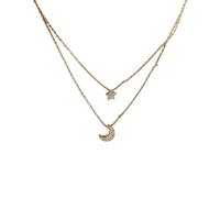 JPXXFM Jewelry New 2025 Arrival Simple Crystal Moon Star Pendant Necklace For Women Charms Fashion Rhinestone Female Vintage Jewelry On Neck Accessories With For You Accessories Trendy Creative Gift