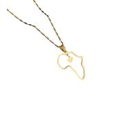 JPXXFM jewelry New 2025 Fashion Africa Map Pendant Necklaces For Women Hers Heart African Of Maps Stainless Steel Party Wedding Birthday Jewelry Gifts With For You Jewelry Fashion s Creative Gift,