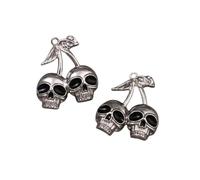 JPXXFM Jewelry Unisex Stainles Stell 5Pcs Skeleton Cherry Enamel Charms Halloween Pendants For Making DIY Findings s Necklace Jewelry Fashion Trendy Creative Gift For Women And Men gift