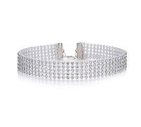 JPXXFM Jewelry Women Punk Hip Hop Bundle Element Mesh Choker Necklace Inlay Rhinestone Crystal cross Clasp Collar