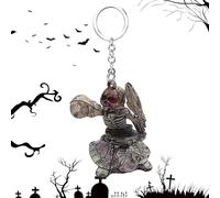 JPXXFM Keychain,3D Resin Antique Silver Color Skeleton | Skull 3D Resin Keychain, Bag Fashion Ring Keyring, Car Ornaments
