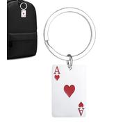 JPXXFM Keychain,Zinc Alloy Playing Cards Ring | Metal Creative Chains Red Spades Bag for Travel Handbag Backpack