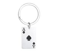 JPXXFM Keychain,Zinc Alloy Playing Cards Ring | Metal Creative Chains Red Spades Bag for Travel Handbag Backpack