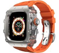 JPXXFM Kit de remplacement de bracelet en pour 9/8/7/6/5/4/SE, boîtier de montre de luxe en silicone, pour iWatch 44 mm, 45 mm, 49 mm Series