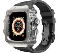 JPXXFM Kit de remplacement de bracelet en pour 9/8/7/6/5/4/SE, boîtier de montre de luxe en silicone, pour iWatch 44 mm, 45 mm, 49 mm Series