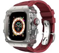 JPXXFM Kit de remplacement de bracelet en pour 9/8/7/6/5/4/SE, boîtier de montre de luxe en silicone, pour iWatch 44 mm, 45 mm, 49 mm Series