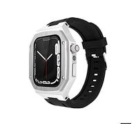 JPXXFM Kit de rénovation de boîtier de montre en métal, bracelet en caoutchouc, pour 45 mm, 44 mm, 41 mm, 40 mm, 8, 7, 6, 5, 4, SE, Series de rechange pour montre de la série SE