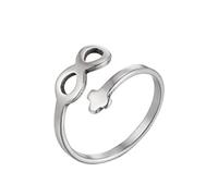 JPXXFM Korean niche couple ring female ins cold wind stainless steel simple geometric cross eight-character opening ring birt