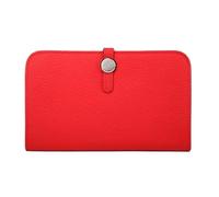 JPXXFM Long Money Clips Women's Cowhide Business Wallets Genuine Leather Blocking Wallet Card Cases Purse (Size : Red)