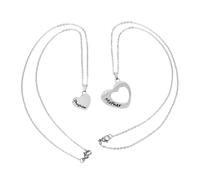 JPXXFM Lot De 2 Colliers Avec Lettres D'Amour Blanches Pendentifs Asstis En Fme De Cœur En Acier Inoxydable Pour Maman Pour Toujours