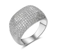 JPXXFM Luxury Stackable Chic Rings For Women Cubic Zircon Wedding Dubai Bridal Statement Finger Ring Engagement Jewelry