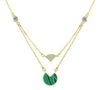 JPXXFM malachite layered pendant necklace 925 geometric necklace for women wedding jewelry