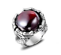 JPXXFM Men Promise Ring Stainless Steel, Wedding Rings Men Gothic Dragon with Stone Engagement Ring Vintage