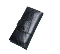 JPXXFM Men's Spliced Long Wallet Three Fold with Wrist Strap Multi-Functional Card Bag