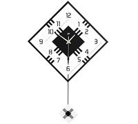 JPXXFM Modern Wall Clock,Art Decor Farmhouse Series Wall Clock Battery Operated Pendulum Kitchen Clocks Wall Decorate,Black,Small Decoration
