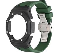 JPXXFM Modified Ga2100 3ème boîtier de mise à niveau en fibre de carbone pour homme, boucle papillon en acier inoxydable, bracelet en fluor, compatible avec les accessoires de montre Ga2110
