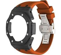JPXXFM Modified Ga2100 3ème boîtier de mise à niveau en fibre de carbone pour homme, boucle papillon en acier inoxydable, bracelet en fluor, compatible avec les accessoires de montre Ga2110